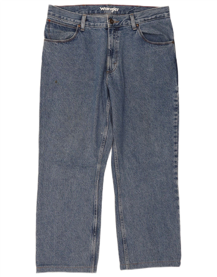 WRANGLER Mens Cropped Straight Jeans W34 L26 Blue