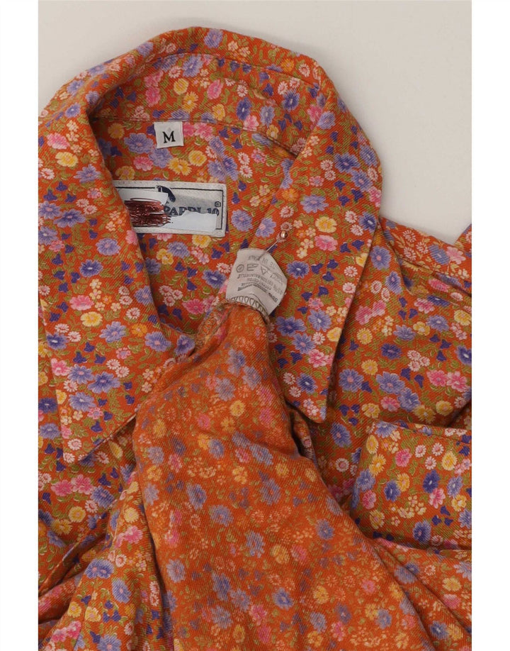 Cămașă Vintage pentru femei UK 14 Medium Multicolor Floral Viscose