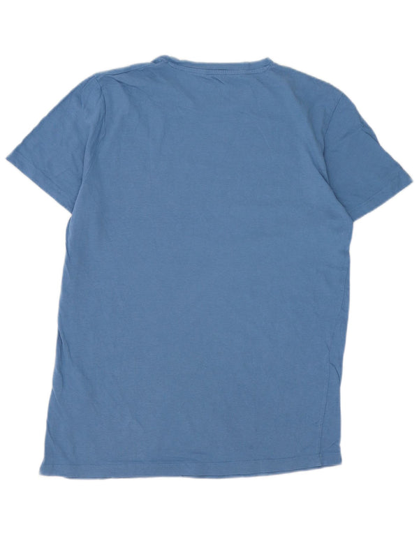 Tricou cu grafic Jack & Jones pentru bărbați Top din bumbac albastru mediu