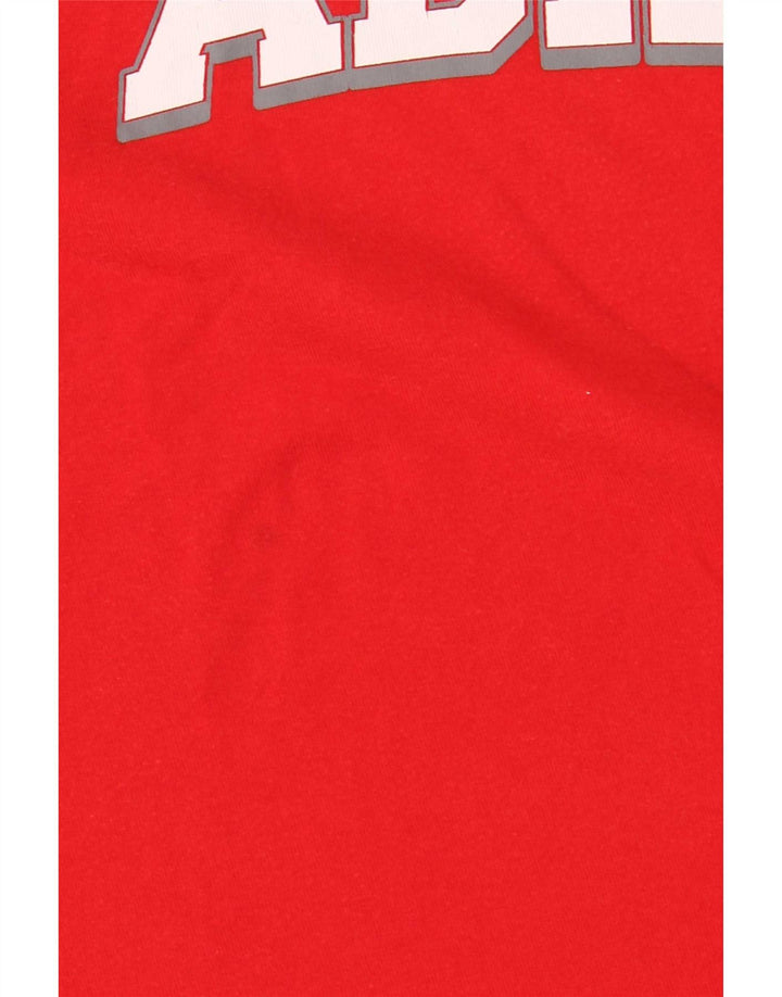 Tricou grafic pentru bărbați Adidas Top, bumbac roșu mediu