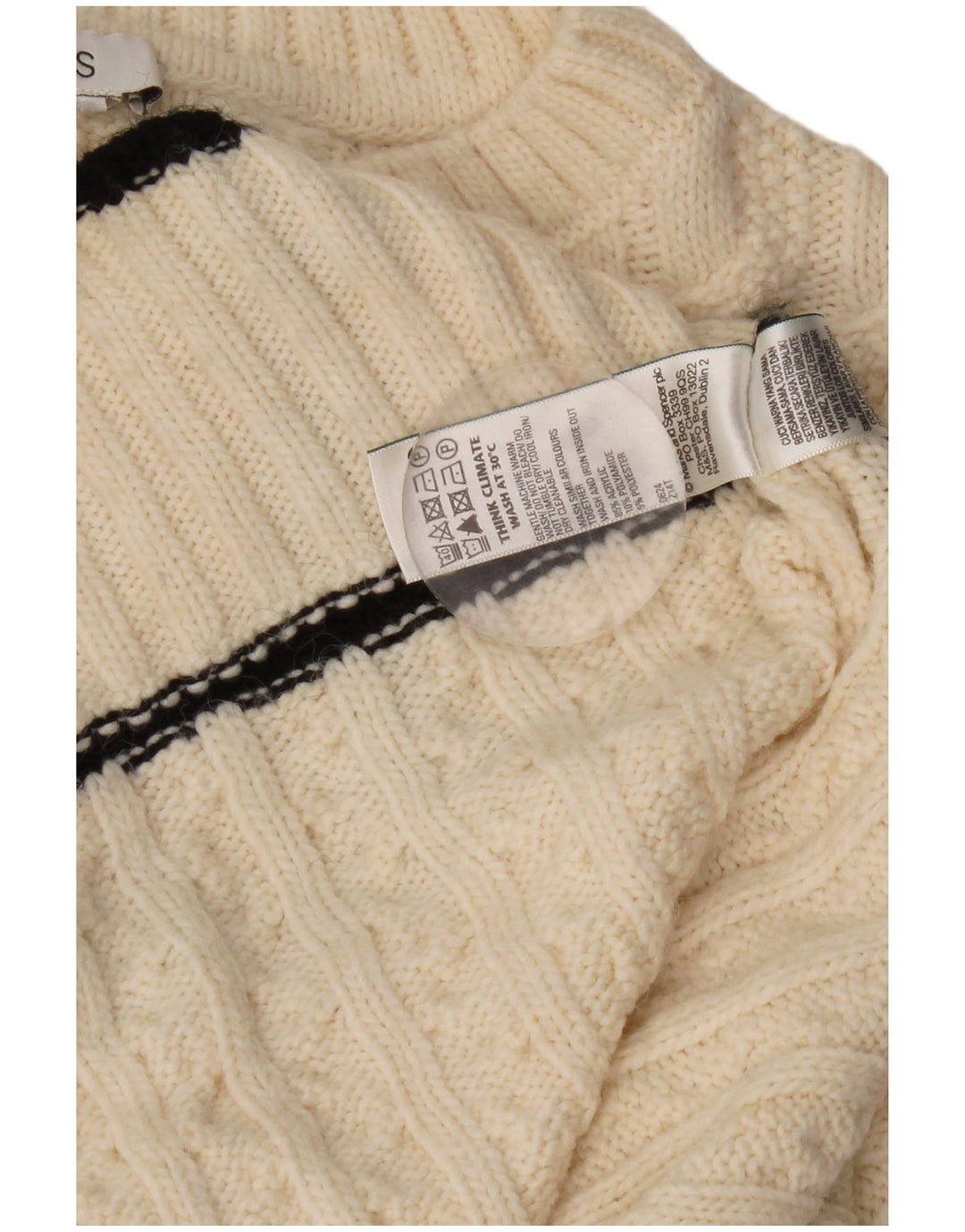 Marks & Spencer Pulover supradimensionat pentru femei cu gâtul turnat UK 18 XL Alb