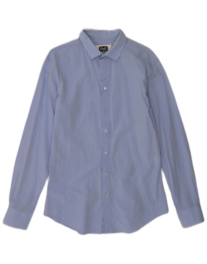 Cămașă pentru bărbați Dolce & Gabbana Slim Fit IT 50 Bumbac albastru mediu