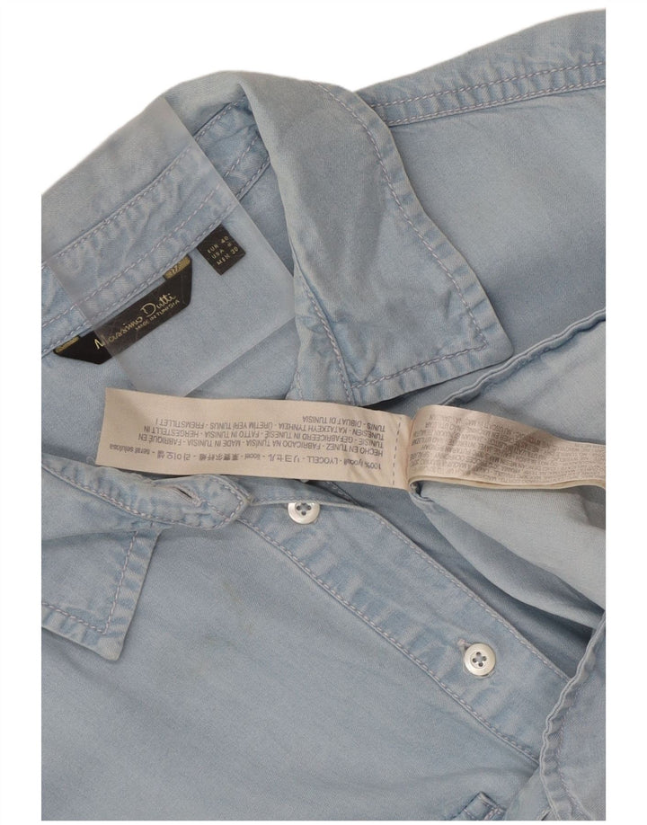 Rochie cămașă cu mânecă lungă pentru femei Massimo Dutti EU 40 Lyocell albastru mediu