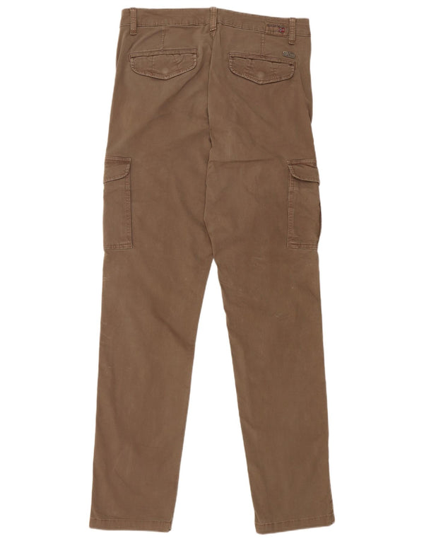 Pantaloni cargo subțiri pentru bărbați Napapijri L32 L34 bumbac maro