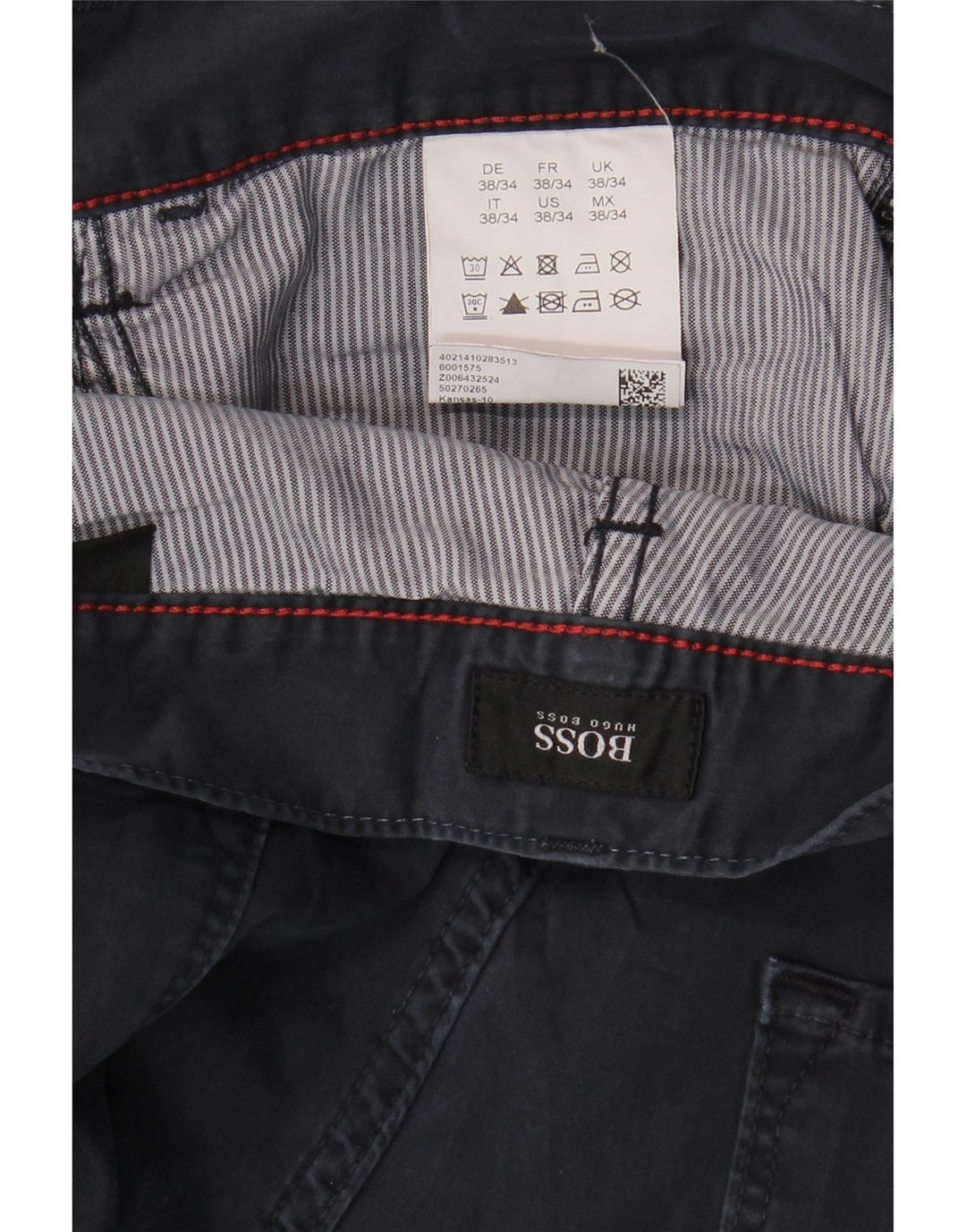 Pantaloni casual drepti pentru bărbați HUGO BOSS L38 L34 Bumbac bleumarin