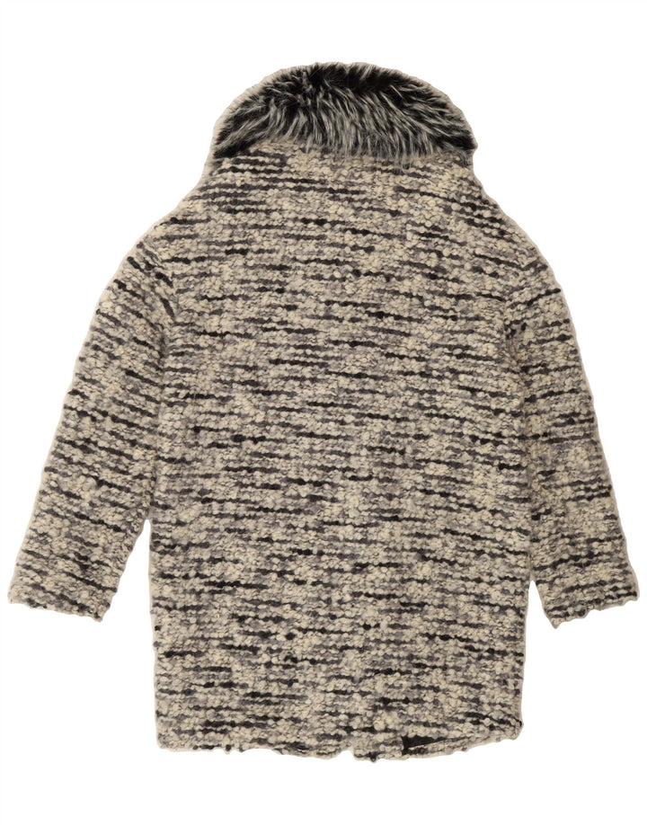 VINTAGE Womens Overcoat UK 14 Medium Grey Flecked Wool Vintage Vintage and Second-Hand Vintage from Messina Hembry 