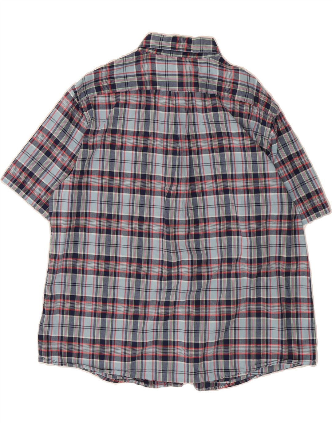 DOCKERS Mens Short Sleeve Shirt XL Navy Blue Check Cotton Vintage Dockers and Second-Hand Dockers from Messina Hembry 