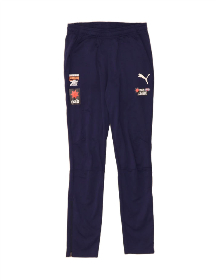 PUMA Mens Graphic Tracksuit Trousers Small Navy Blue Vintage Puma and Second-Hand Puma from Messina Hembry 
