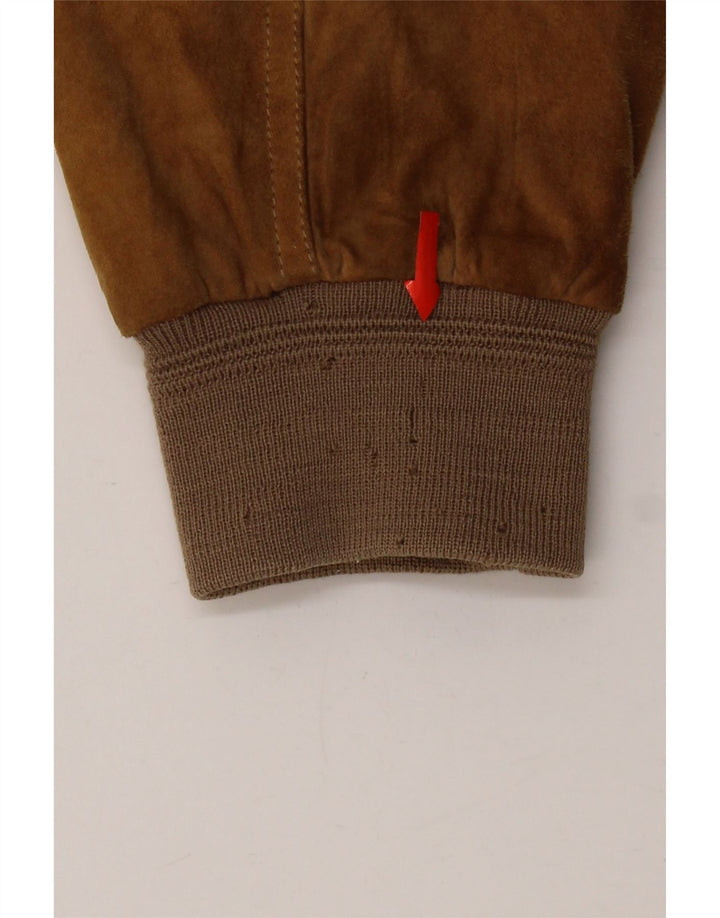 Bomber vintage pentru bărbați din piele intoarsa UK 42 XL din piele bej