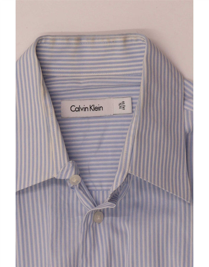 Cămașă pentru bărbați Calvin Klein Mărimea 15 1/2 Bumbac cu dungi albastre medii