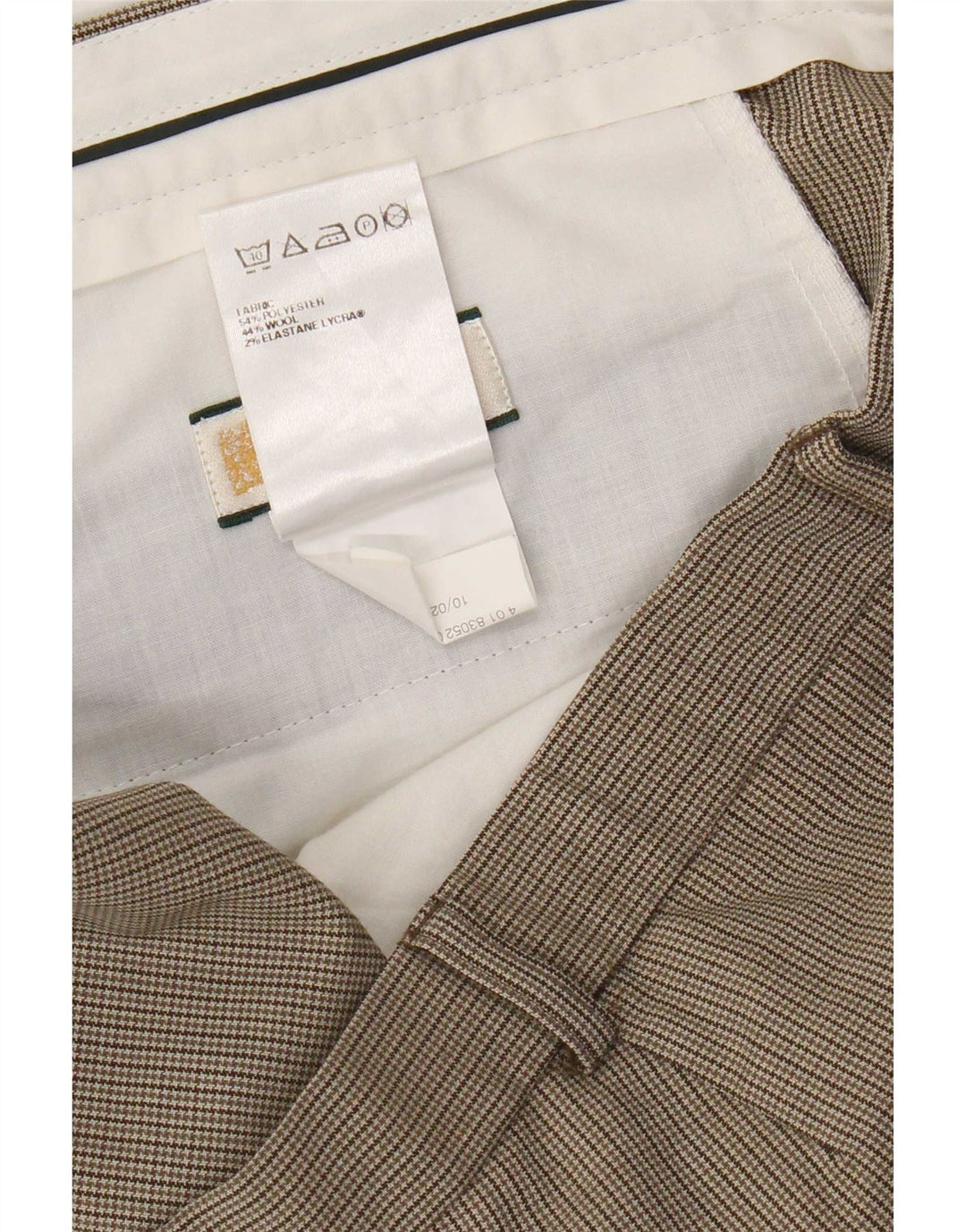 Pantaloni de costum drept bărbați Marks & Spencer L40 L31 Bej Houndstooth