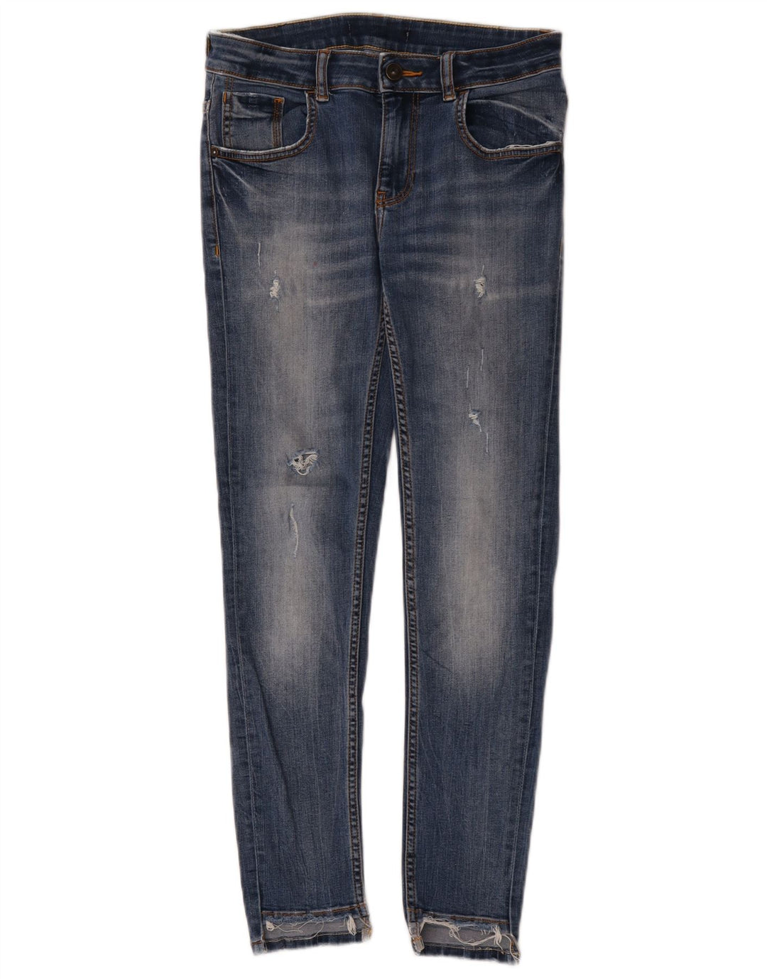 Blugi skinny distressed pentru femei Zara L28 L27 Albastru