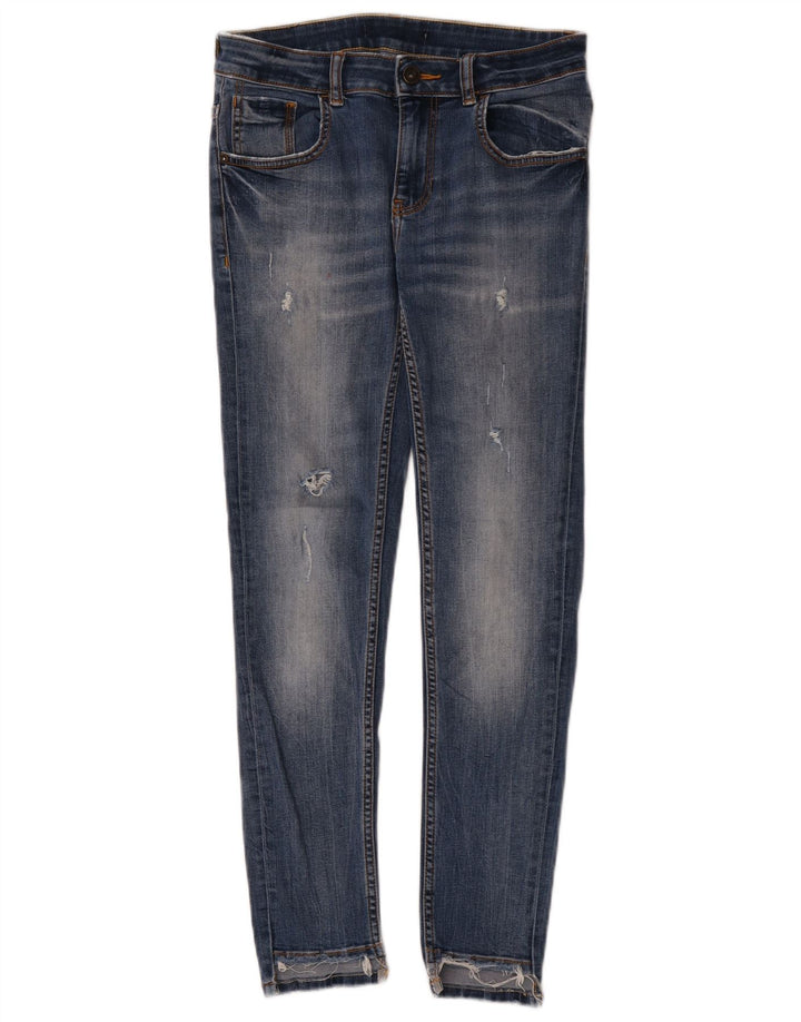 Blugi skinny distressed pentru femei Zara L28 L27 Albastru