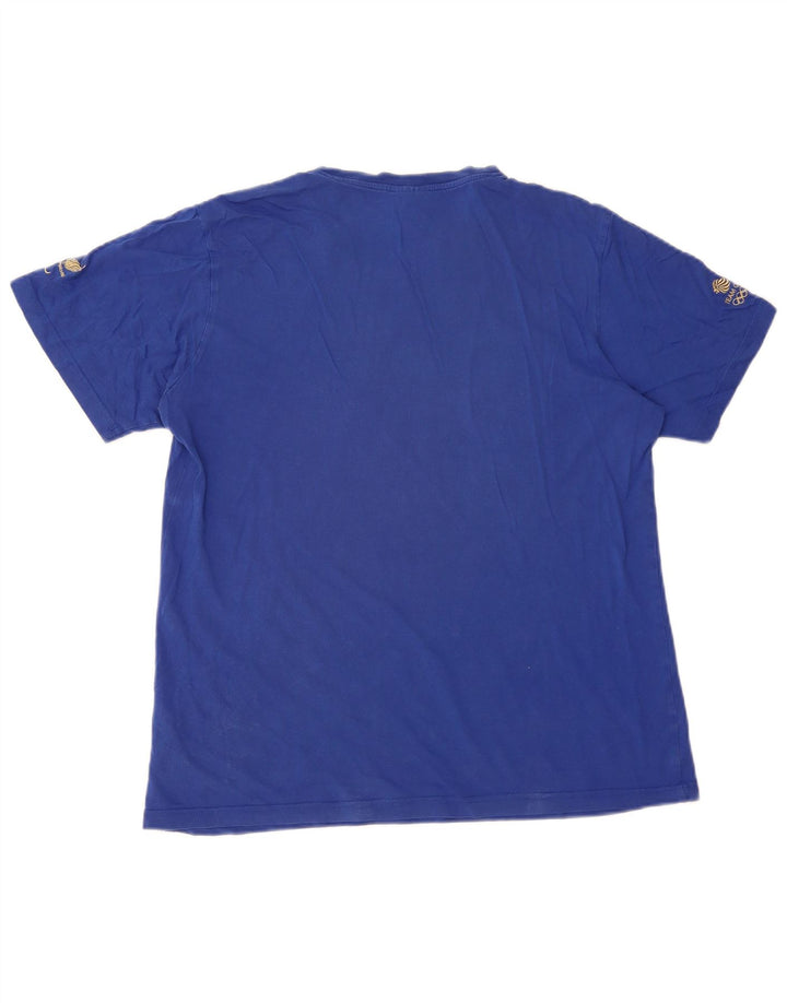 Tricou grafic pentru bărbați Adidas Top, bumbac albastru mediu