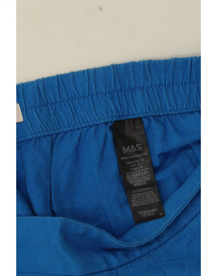 MARKS & SPENCER Pantaloni scurti chino pentru femei UK 12 Medium W32 Blue Linen