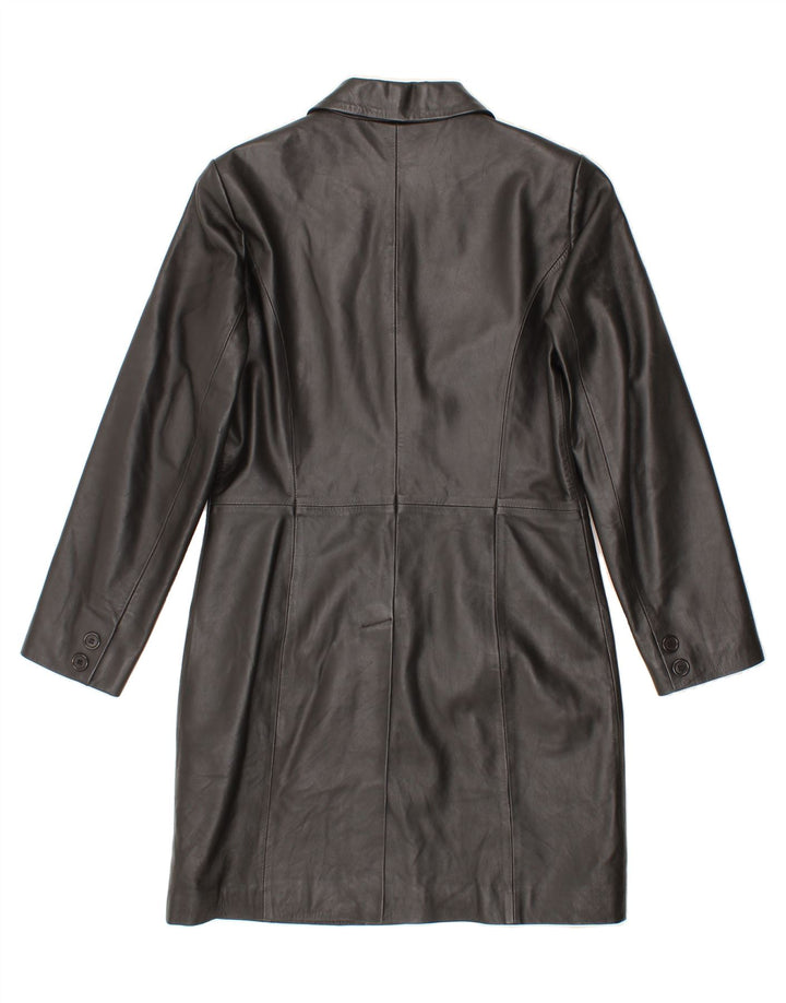 CAPELLE Womens Leather Coat UK 12 Medium  Black Leather Vintage Capelle and Second-Hand Capelle from Messina Hembry 