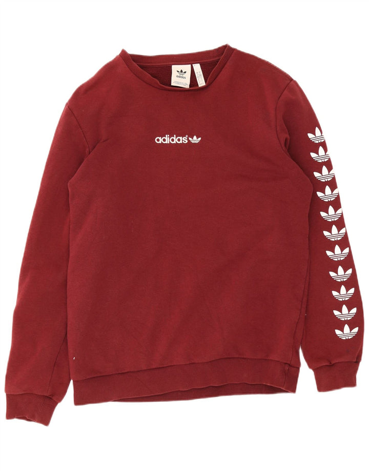 Hanorac grafic pentru bărbați Adidas Jumper mare, bumbac, maro