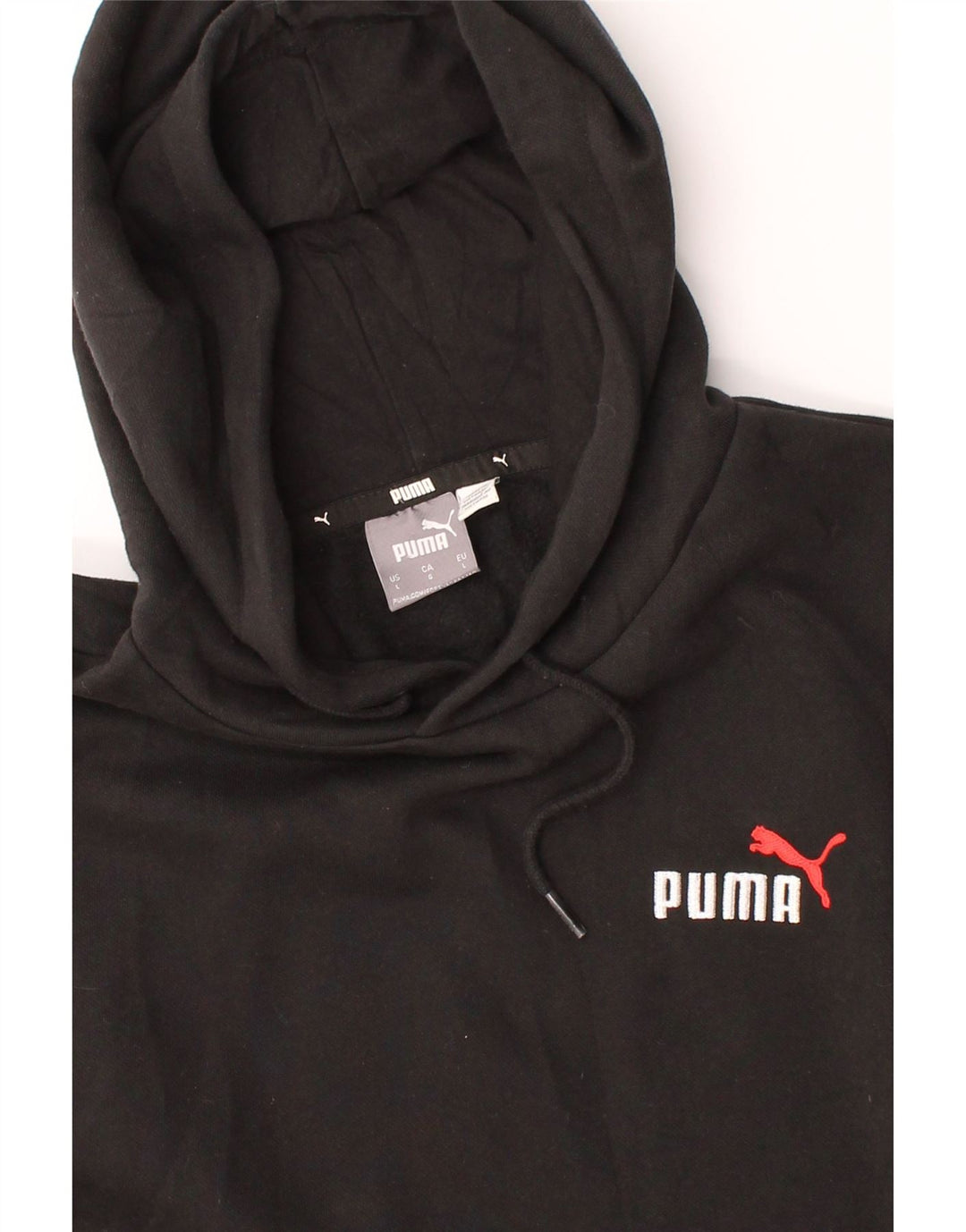 PUMA Mens Hoodie Jumper Large Black Cotton Vintage Puma and Second-Hand Puma from Messina Hembry 