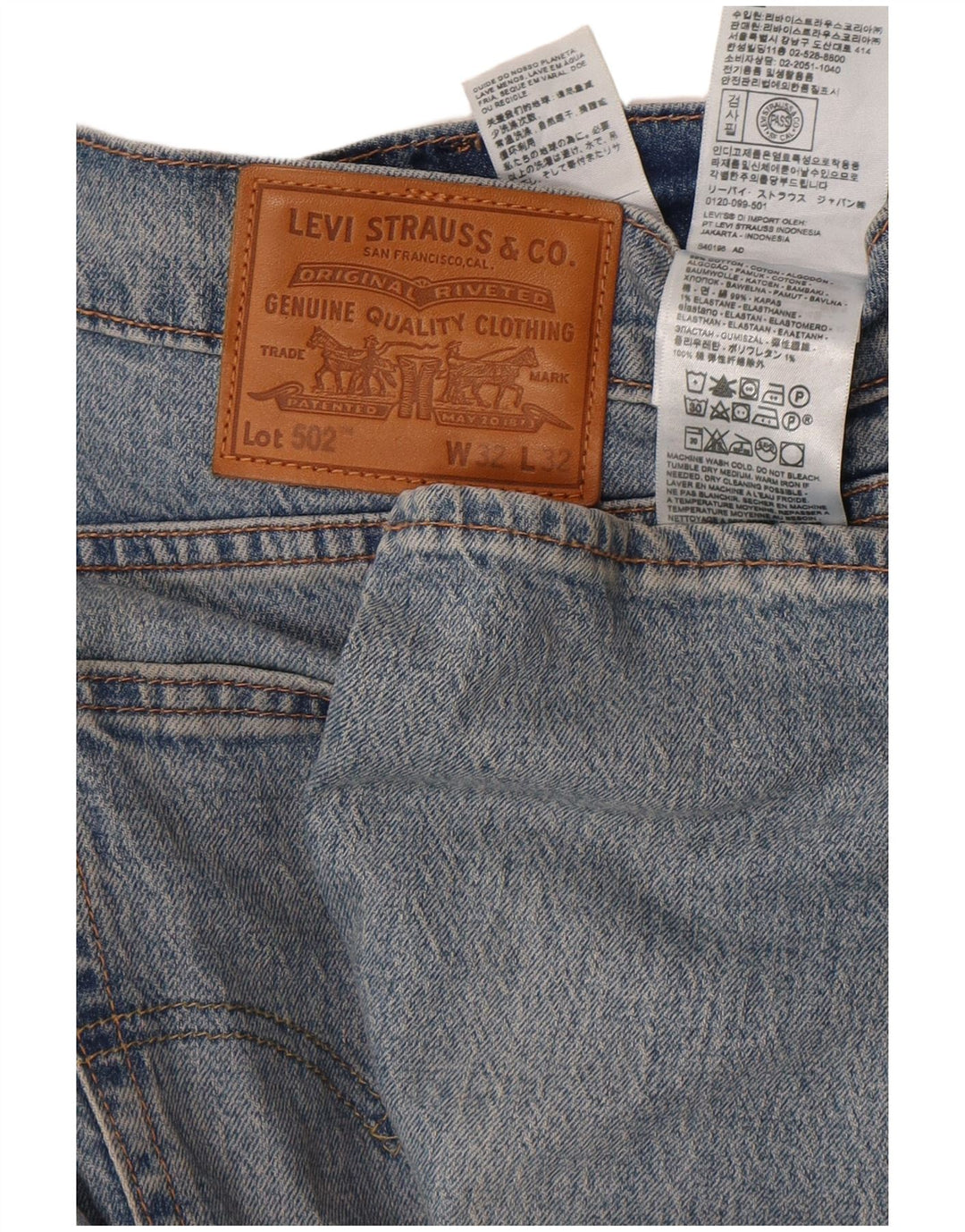 Blugi conici pentru bărbați Levi's 502 W32 L32 Bumbac albastru