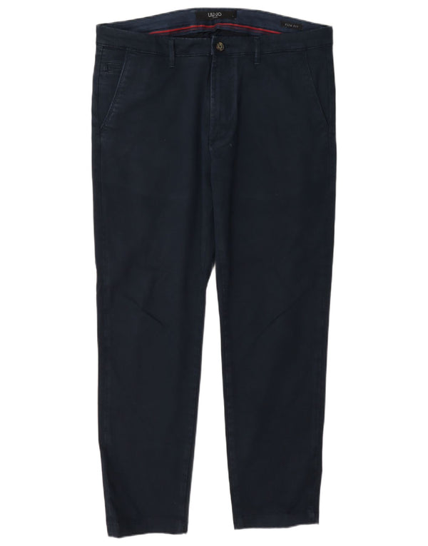 Liu Jo Pantaloni Chino Slim Fit pentru bărbați IT 48 Medium L32 L28 Bleumarin Bumbac