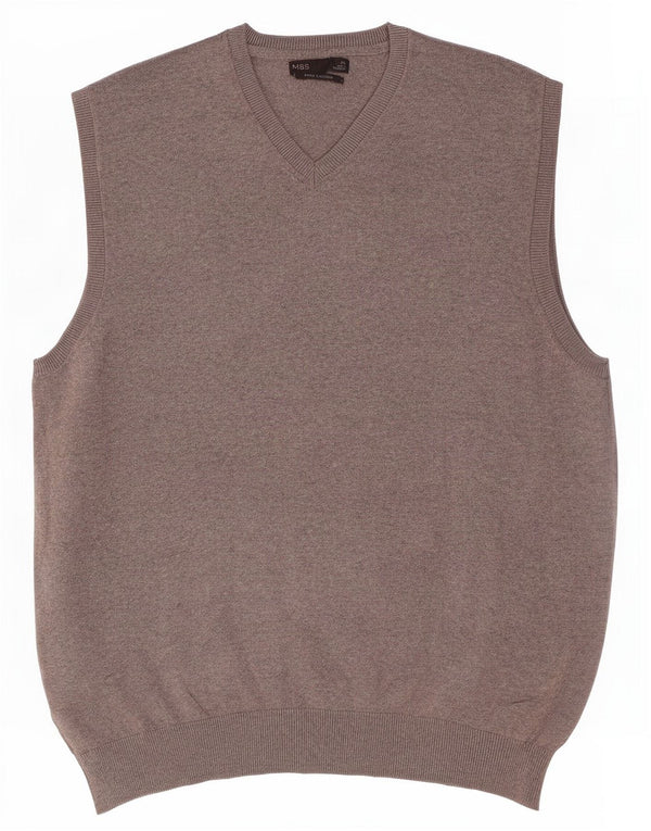 Marks & Spencer Mens Vest Tank Top XL Grey Cotton