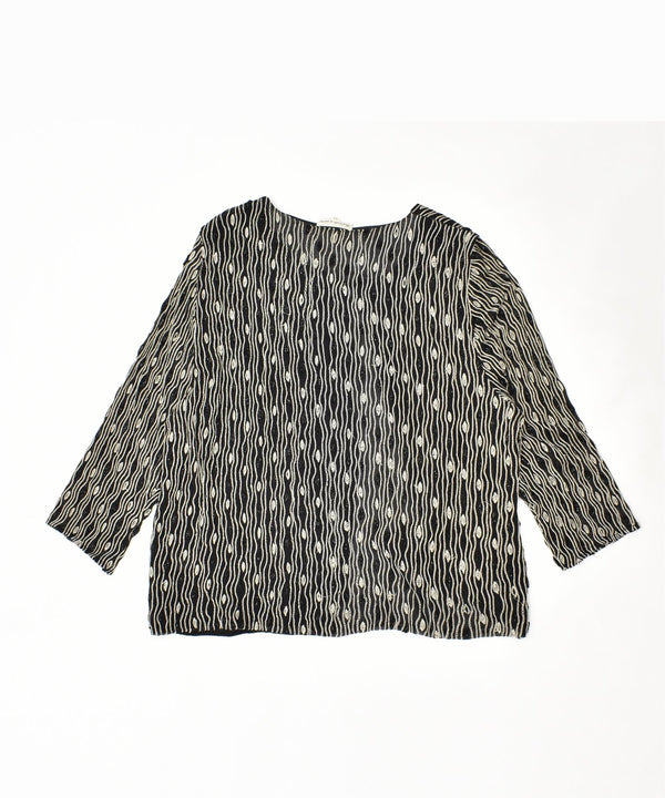 RICAMATO A MANA Cardigan Femei Top IT 53 2XL Negru Geometric Vintage