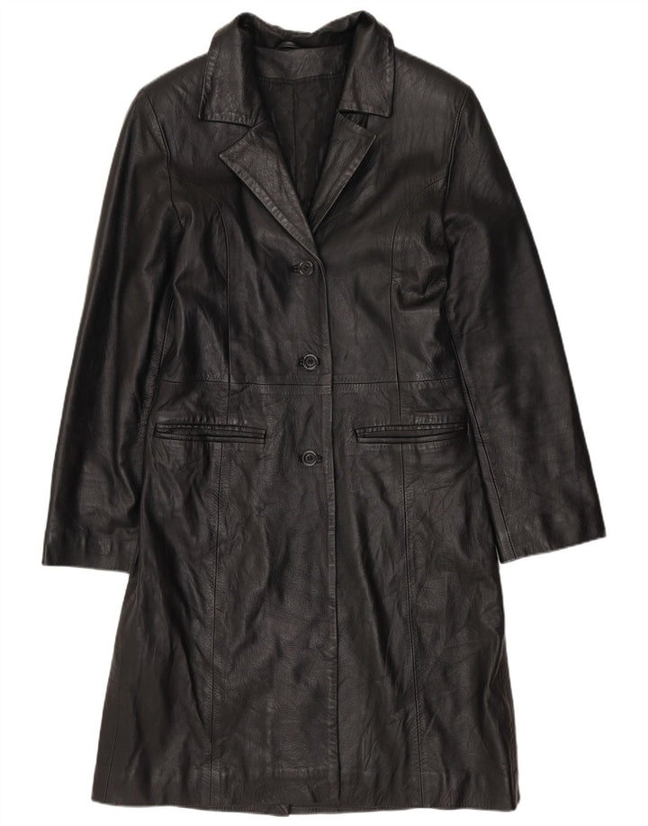 Palton din piele vintage pentru femei IT 40 Mic din piele neagră