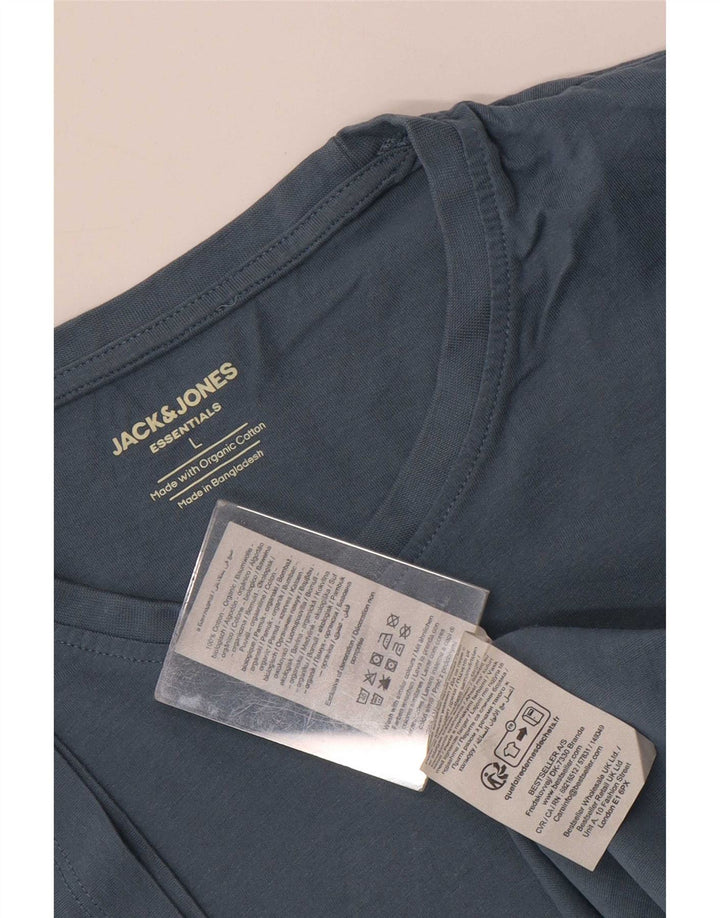 Tricou Jack & Jones pentru bărbați Top mare din bumbac albastru