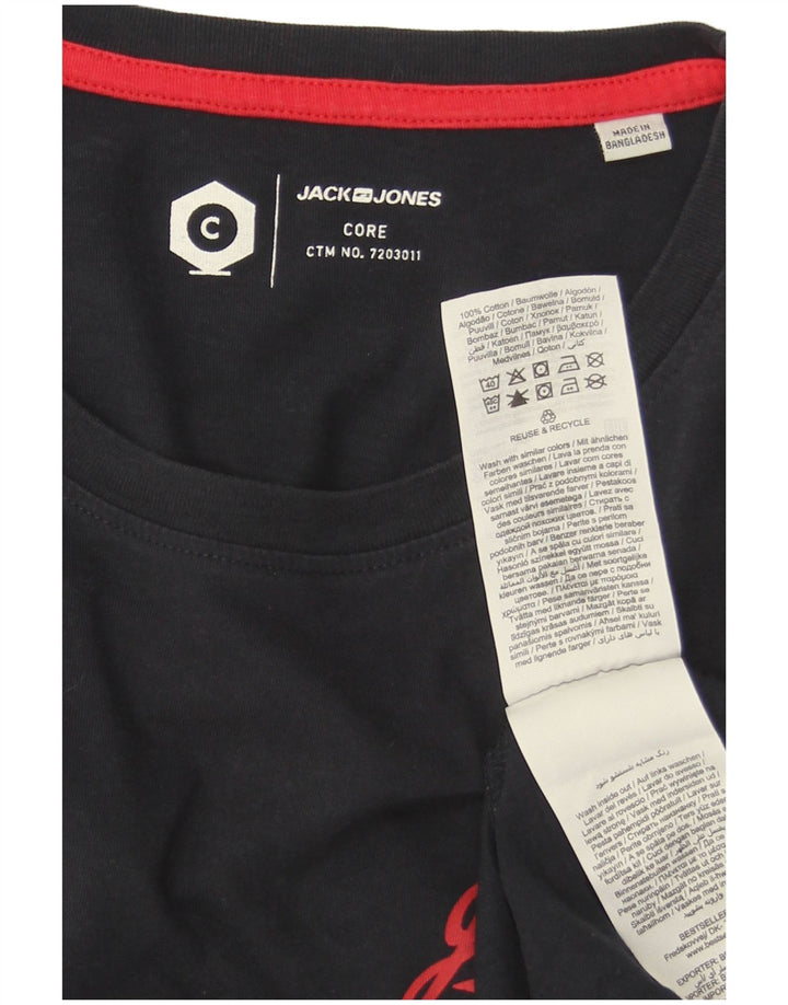 Tricou cu grafic Jack & Jones pentru bărbați Top mediu din bumbac bleumarin
