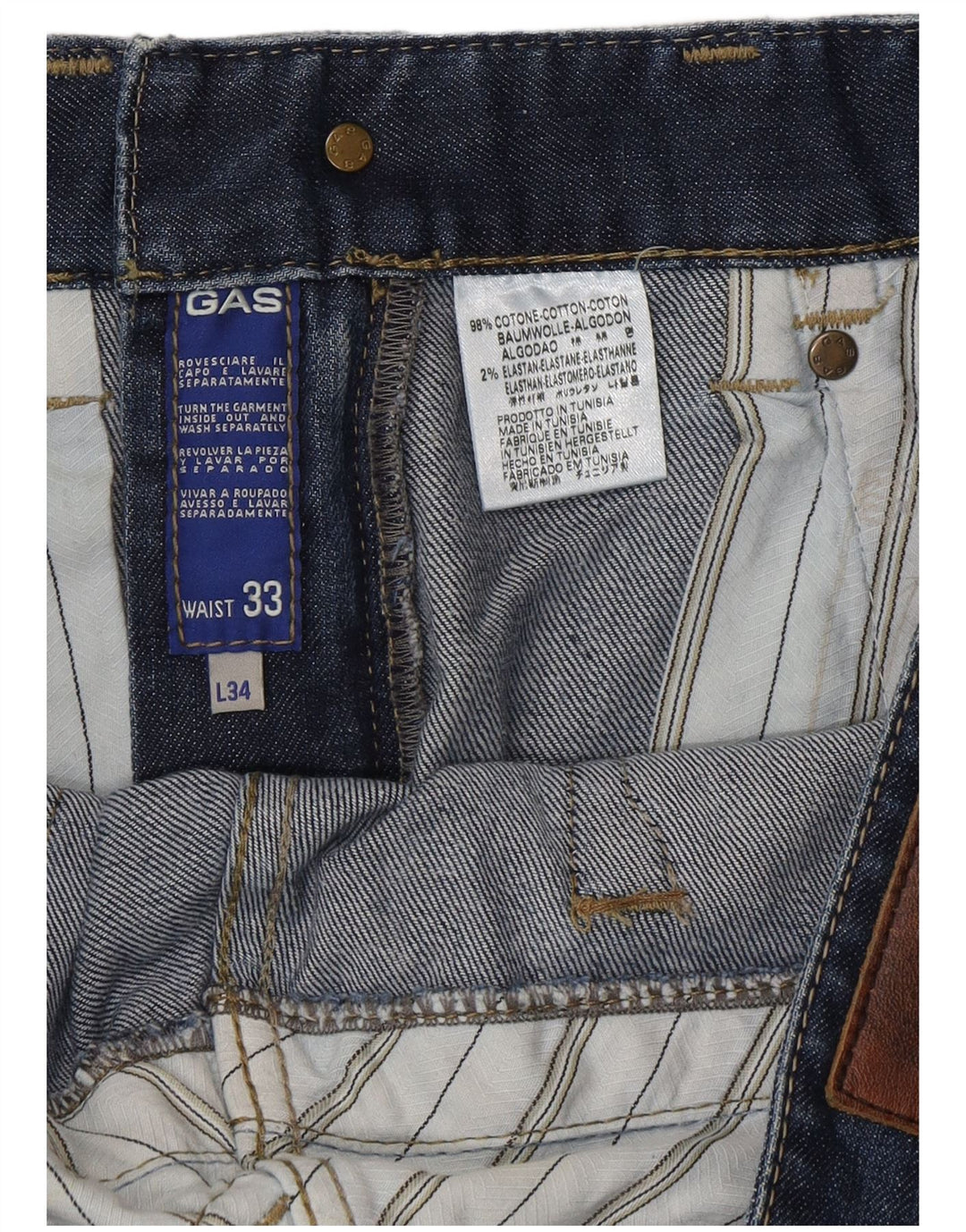 Blugi pentru bărbați Gas Bootcut W33 L34 Bumbac albastru