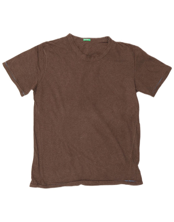 BENETTON Mens T-Shirt Top Medium Brown