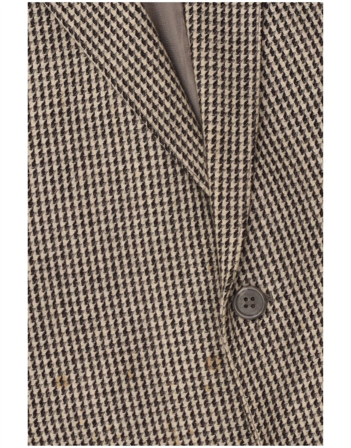 Jachetă vintage pentru bărbați cu 2 nasturi, UK 40, lână mare gri Houndstooth