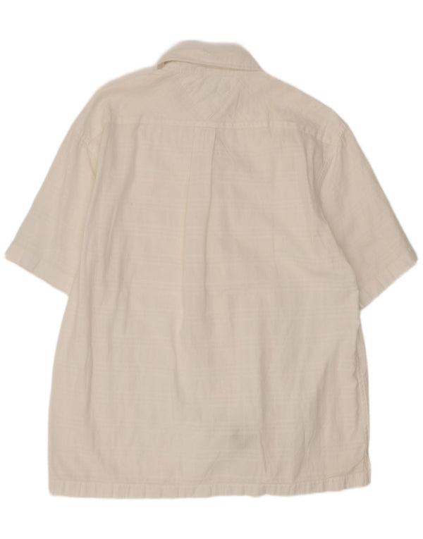Tommy Hilfiger Mens Short Sleeve Shirt Medium White Check Cotton