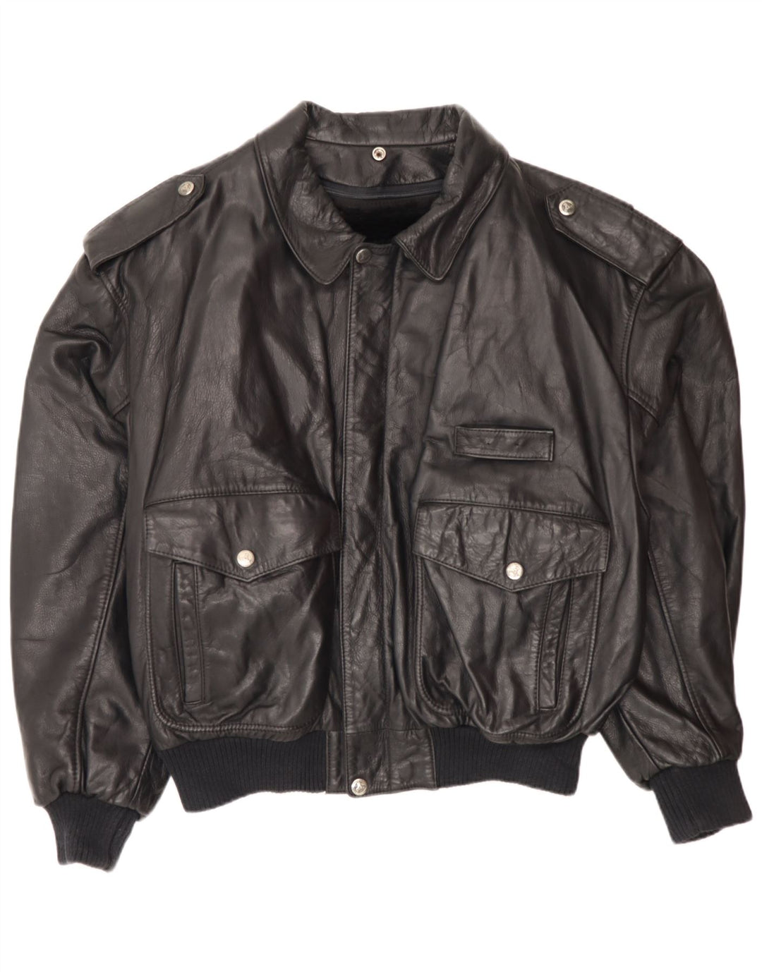 Jachetă de aviator din piele pentru bărbați de epocă IT 52 XL din piele neagră Army