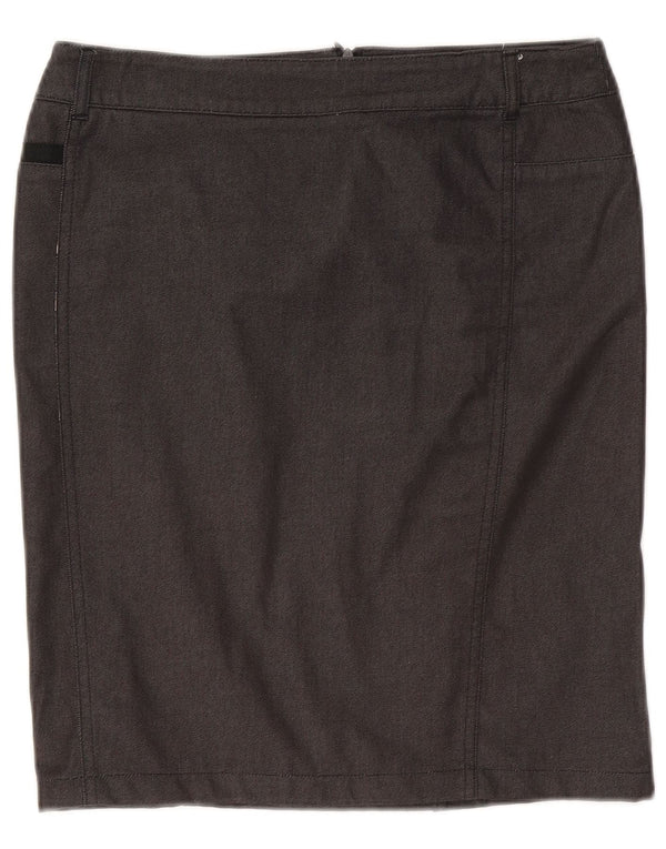 Max Mara Fusta creion pentru femei cu talie înaltă UK 14 mare W30 bumbac gri