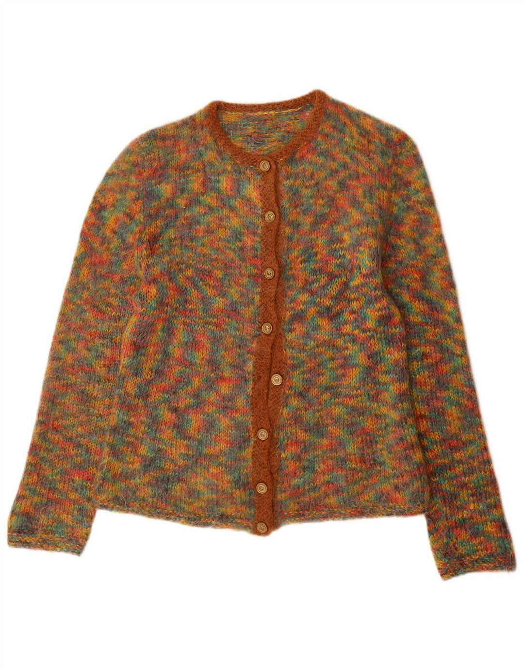 Pulover Cardigan Vintage pentru Damă UK 12 Medium Multicolor Pete