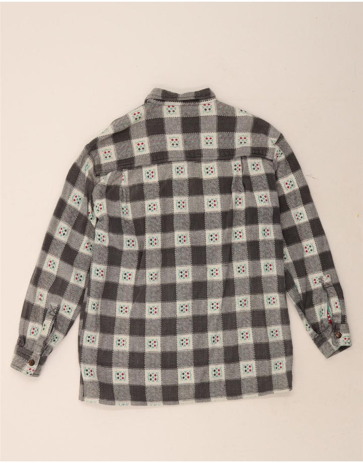 ZEN Mens Flannel Shirt Size 40 Medium Grey Check Vintage Zen and Second-Hand Zen from Messina Hembry 