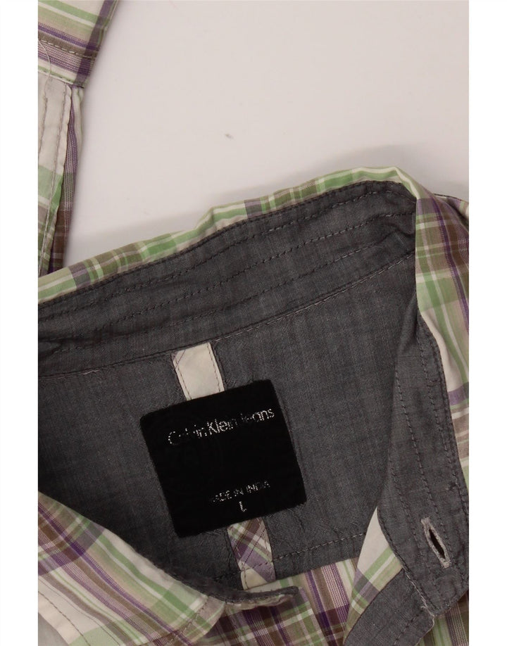 Cămașă pentru bărbați Calvin Klein Jeans, cu carouri mari, multicolore