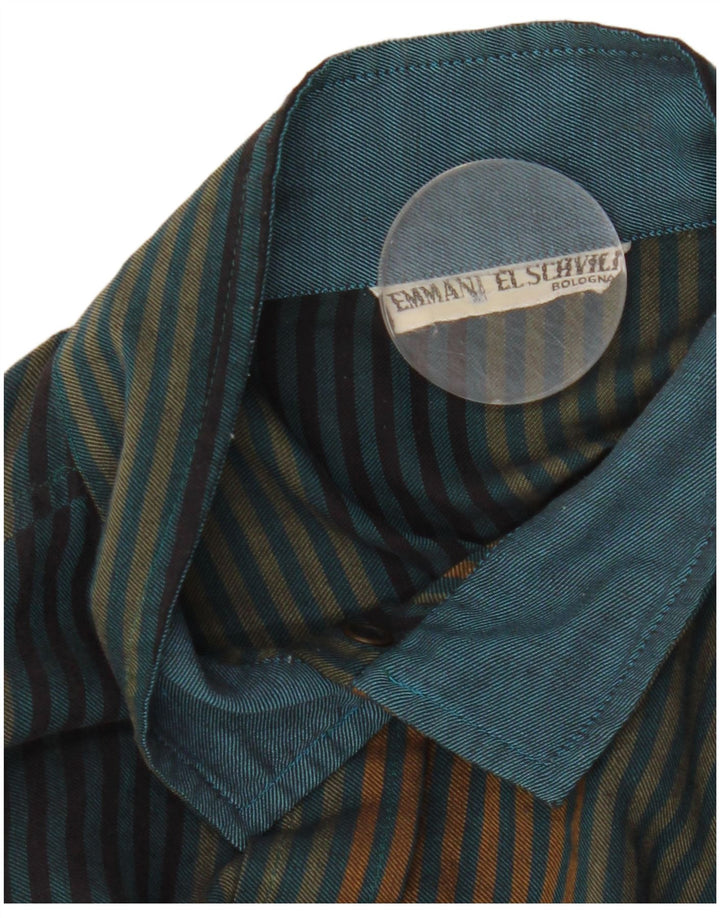 Bluză de cămașă vintage pentru femei UK 16, mare, multicoloră, cu dungi