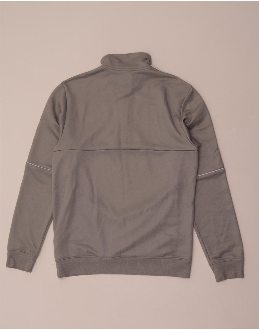 Pulover ADIDAS Aeroready pentru bărbați, cu fermoar, cu gât, poliester mediu gri