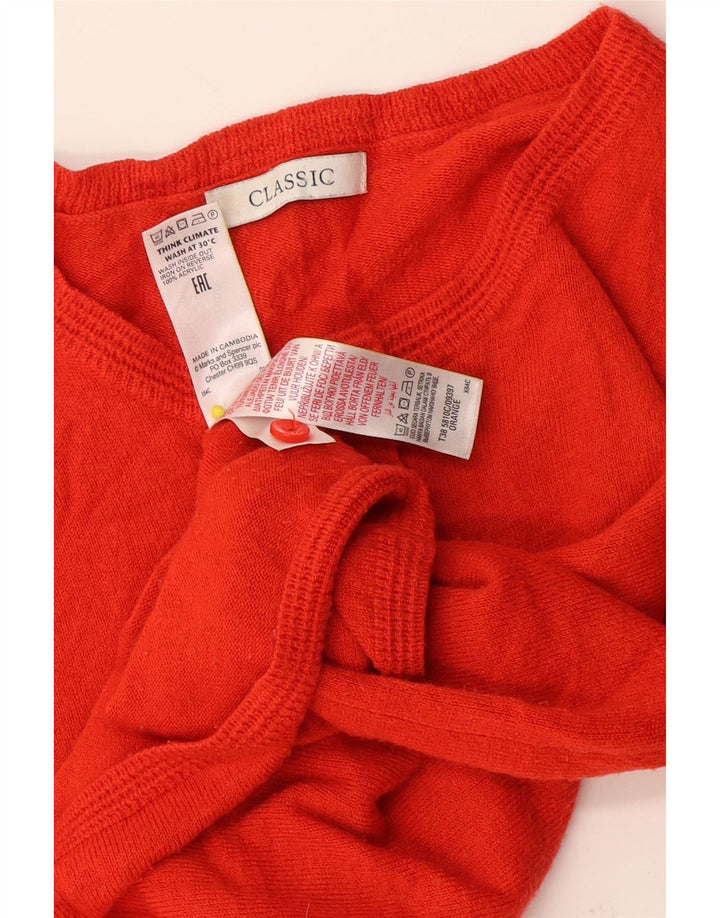 CLASSIC Pulover cardigan pentru femei UK 10 Mic portocaliu acrilic