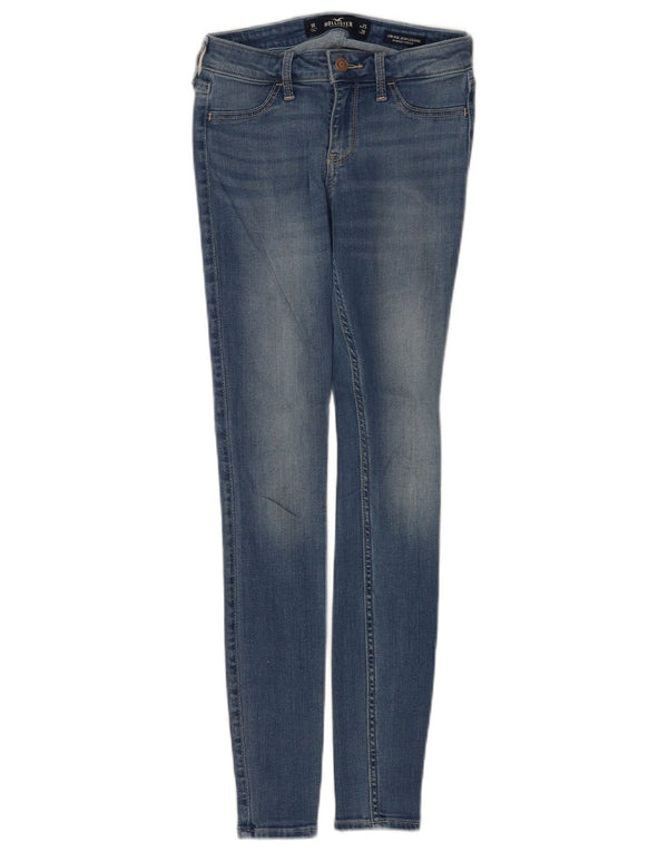 Blugi skinny Hollister pentru femei cu talie joasă US 1 XS W25 L28 albastru bumbac