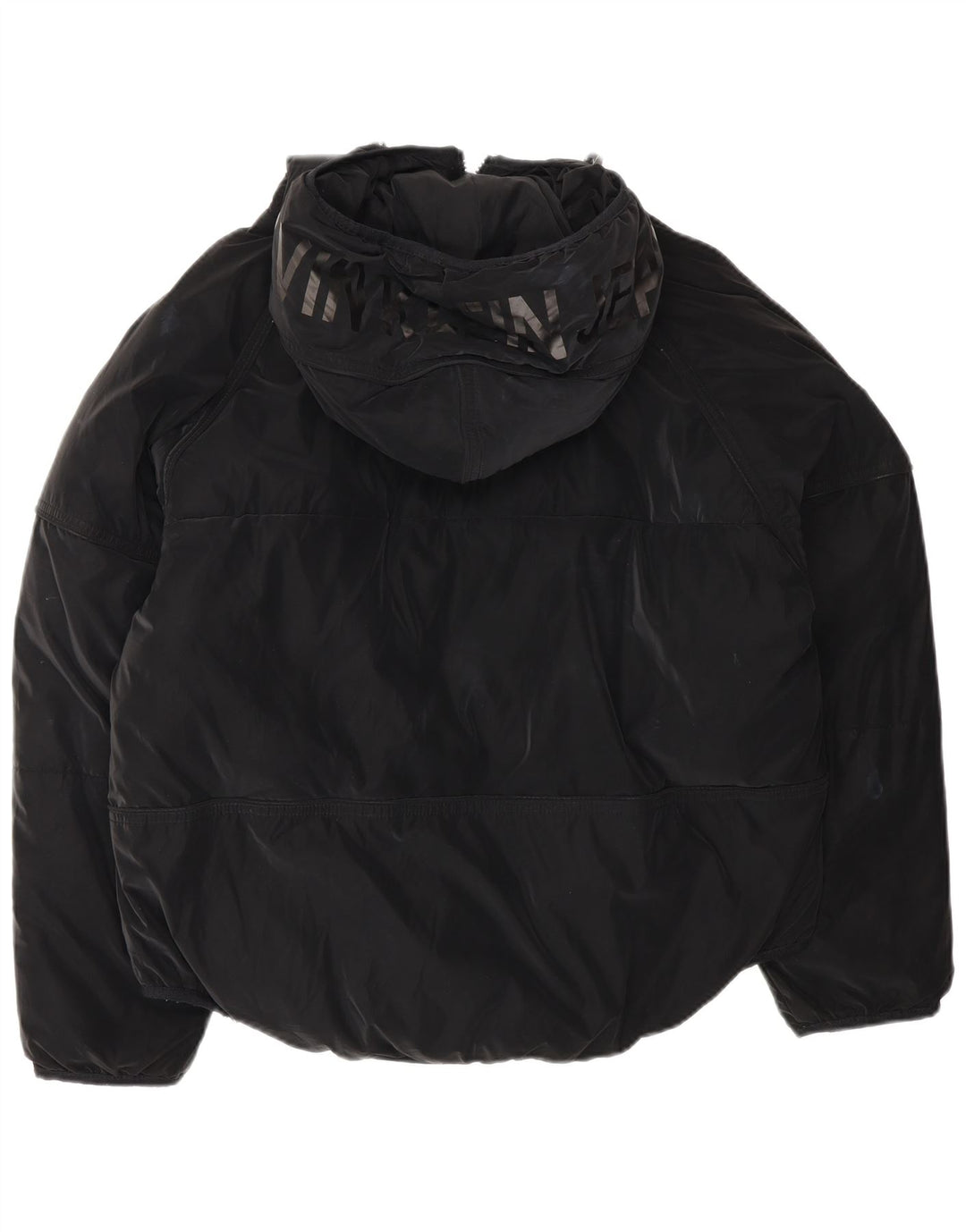 Jachetă căptușită cu grafică supradimensionată pentru femei Calvin Klein Jeans UK 10 Small Black