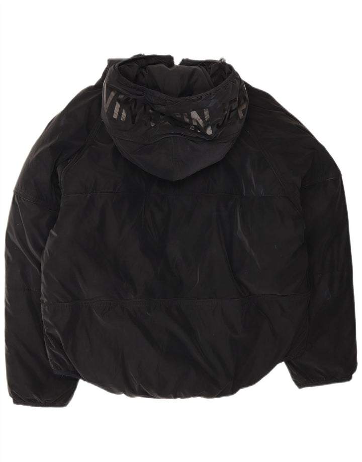 Jachetă căptușită cu grafică supradimensionată pentru femei Calvin Klein Jeans UK 10 Small Black