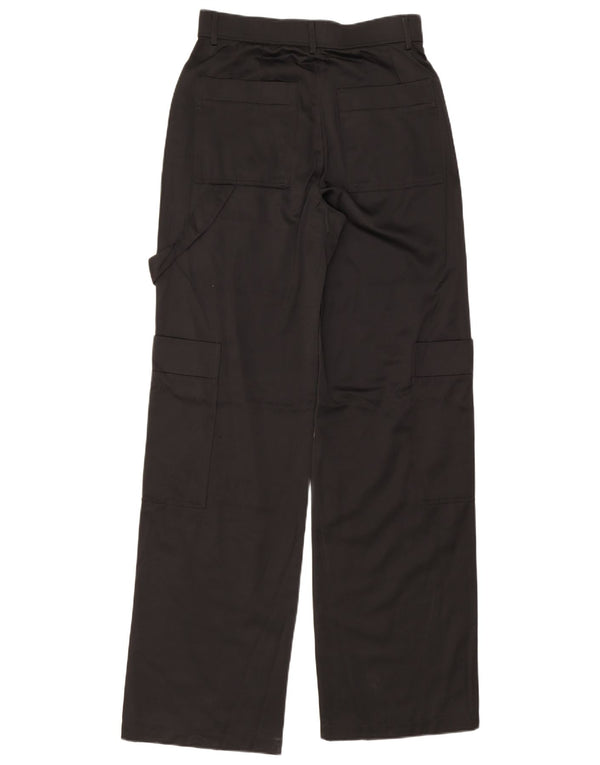 Pantaloni cargo largi pentru femei cu talie înaltă Zara Mici L26 L33 Viscoză neagră