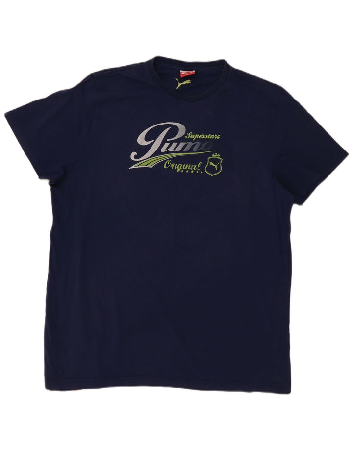Tricou grafic pentru bărbați Puma Top 2XL bleumarin