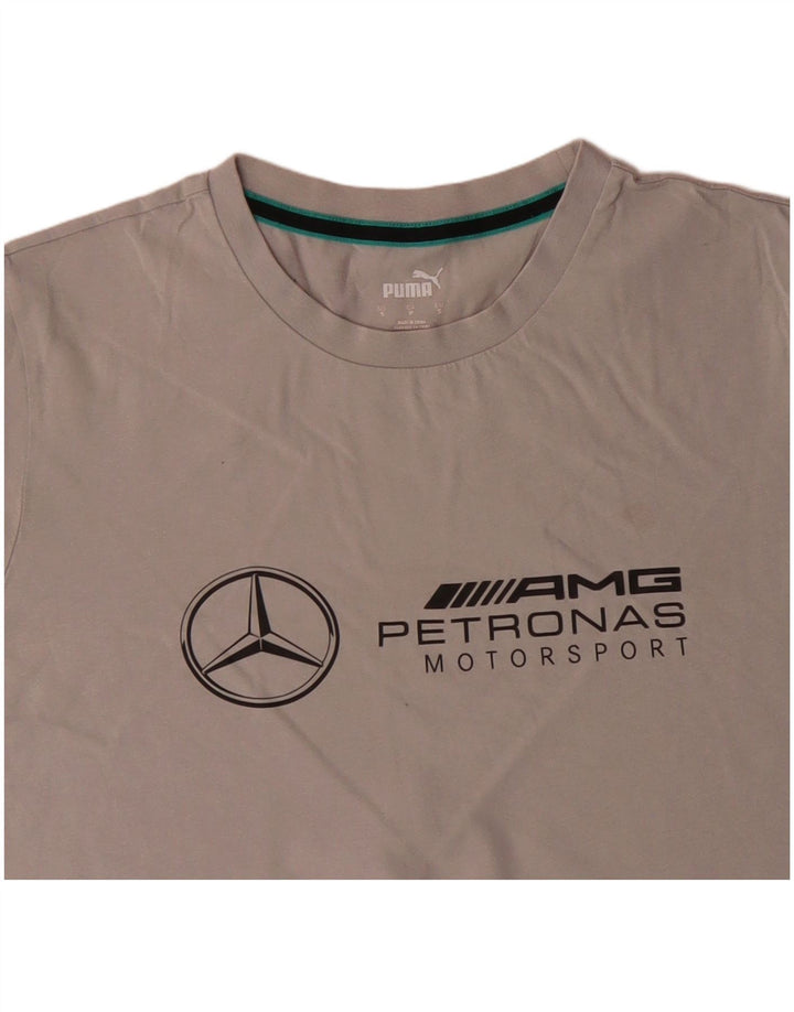 Tricou grafic PUMA pentru bărbați Top mic, gri bumbac