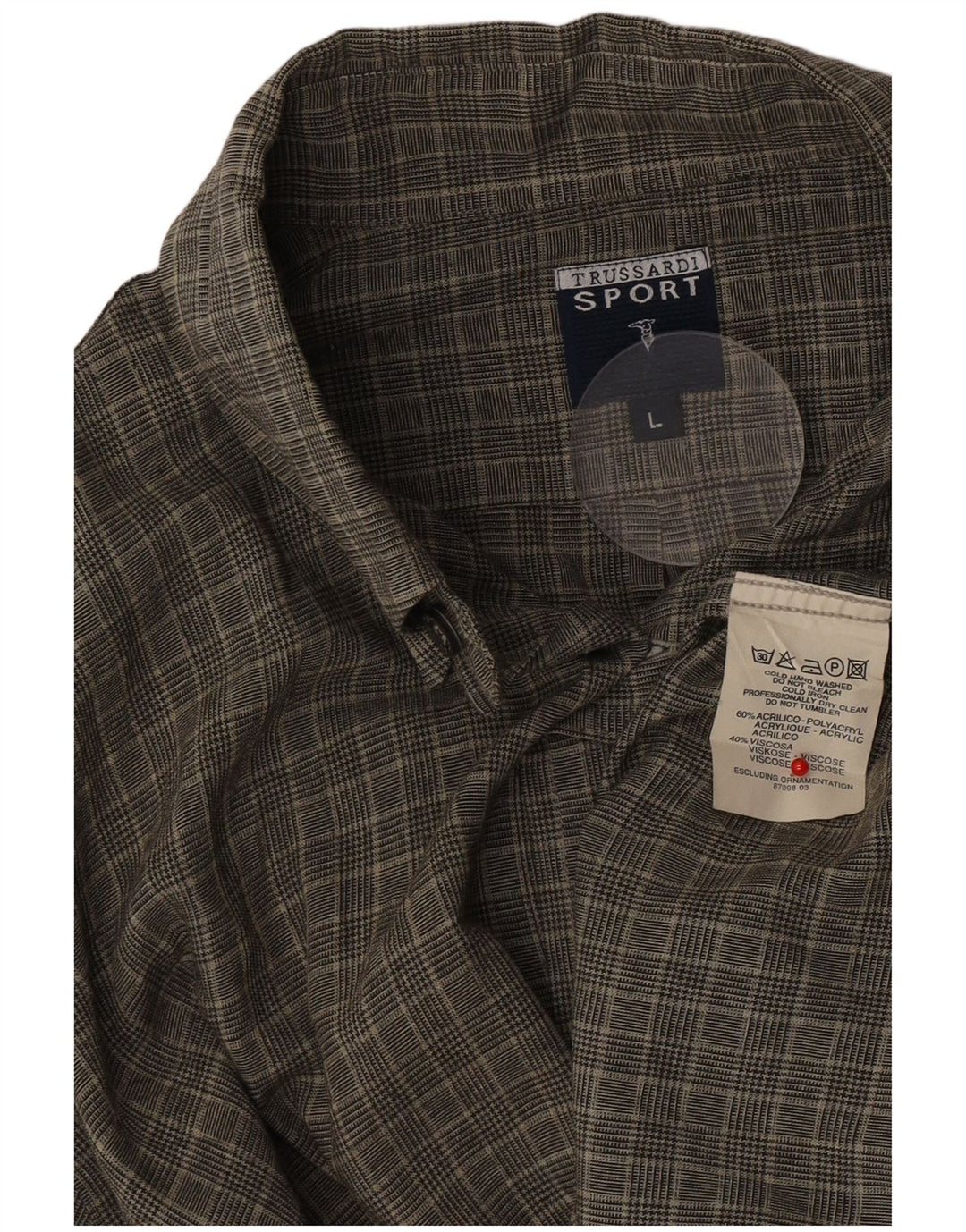 Cămașă Trussardi pentru bărbați, mare, verde, acrilic