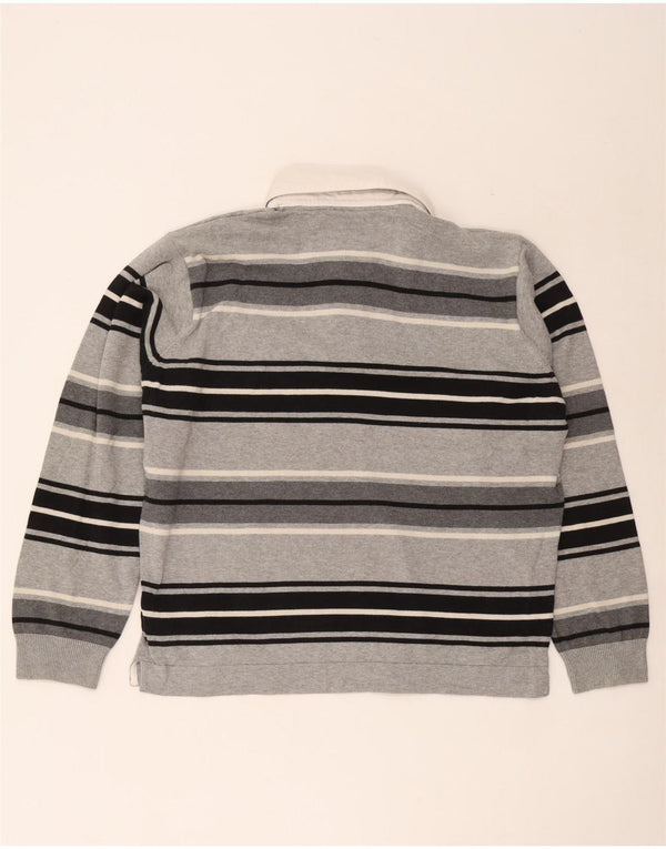 Tricou polo pentru bărbați Marks & Spencer Blue Harbour Rugby, mare, cu dungi gri
