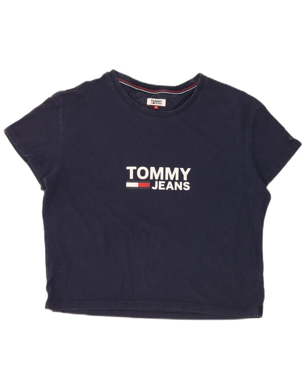 Tricou crop pentru femei Tommy Hilfiger Top UK 14 Medium Bleumarin